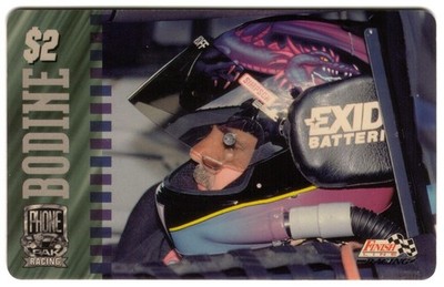 PhonePak 1996 $2. Geoff Bodine (Exide Batteries) Phone Card