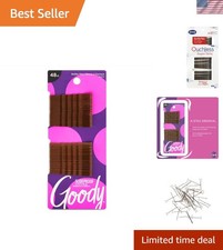SlideProof Bobby Pins, 48 Ct, Brunette Brown, High Gloss Bobby Hair Pins for ...