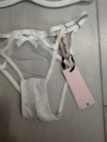 NWT Vintage Agent Provocateur Fia Tulle Ouvert Brief & Bra Sz 34B / S White