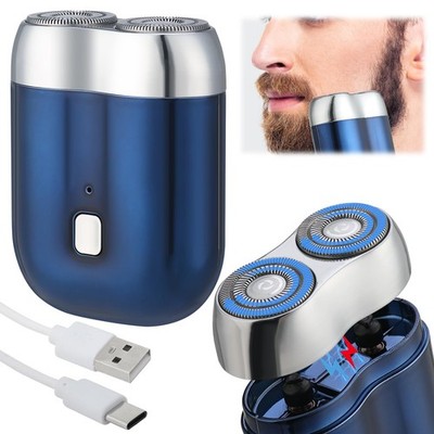 Tragbarer USB Wiederaufladbarer Doppelkopfrasierer Wasserdicht Kompakt Elektrorasierer