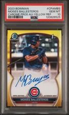 Moises Ballesteros 2023 Bowman Chrome Prospect 1st Auto Yellow /75 PSA 10 Cubs 