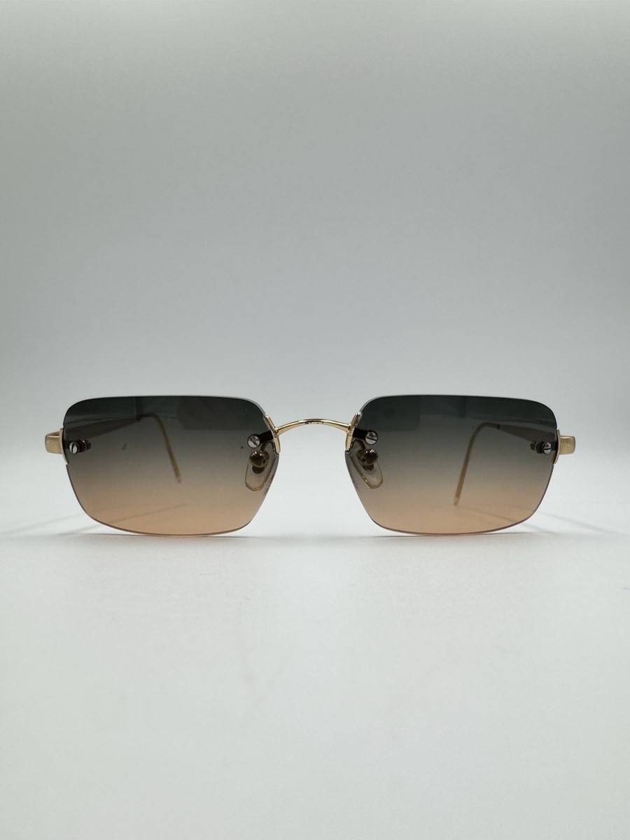 Emporio Armani Men’s Rimless Sunglasses Black and Gold Emporio Armani 210 S 881 – Vintage Frames Company main image 2