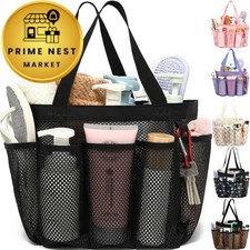 Fammart Mesh Shower Caddy Portable for College Dorm Multiple Pockets - Black