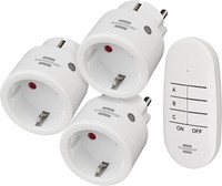 brennenstuhl Comfort-Line Mini 3+1 Funksteckdosen Set Funkschalter Weiß 3+1 Set