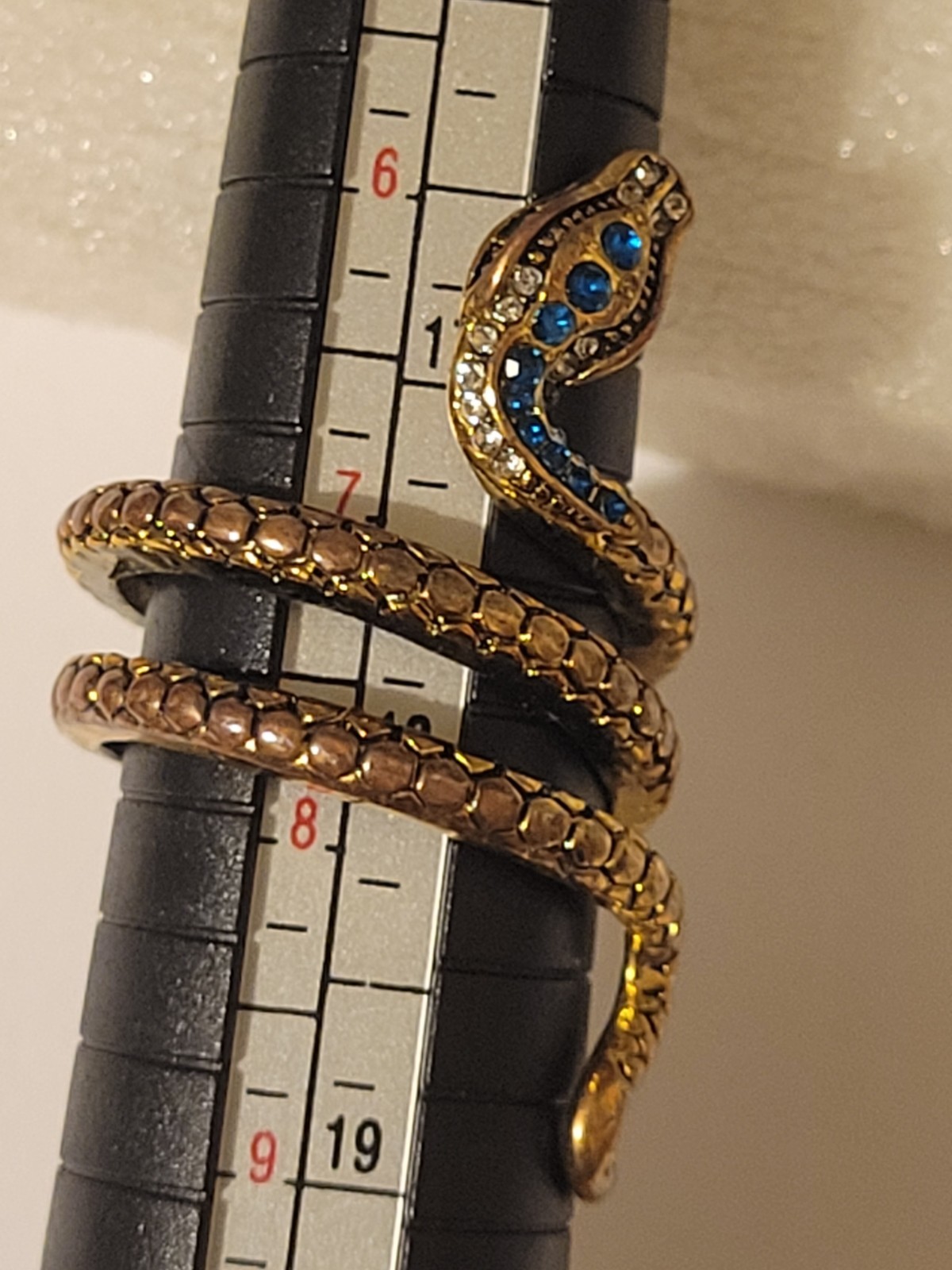 Blue Spotted Snake / Python Ring Size 7.5 - image 8