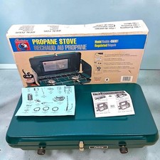 Vtg 1998 Century 456001 Propane Camp Stove 2 Burner Regulated Green Box Usa Made Vtg 1998 Century 456001 Propane Camp Stove 2 Burner Regulated Green Box Usa Made