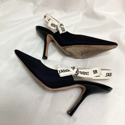 Christian Dior J'Adior Slingback Pumps Sandals Ribbon MADE IN
