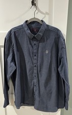 UNTUCKit Men's 3XL Blue 100 Cotton Long Sleeve Button Down Dress Shirt Bourbon