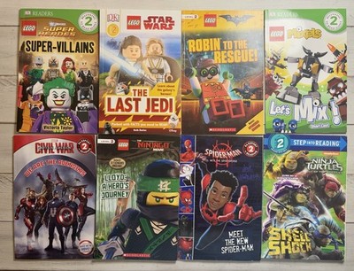 Lot Of 8 Level 2 Readers - Star Wars, Batman, Ninjago, TMNT, Spider-Man, Marvel