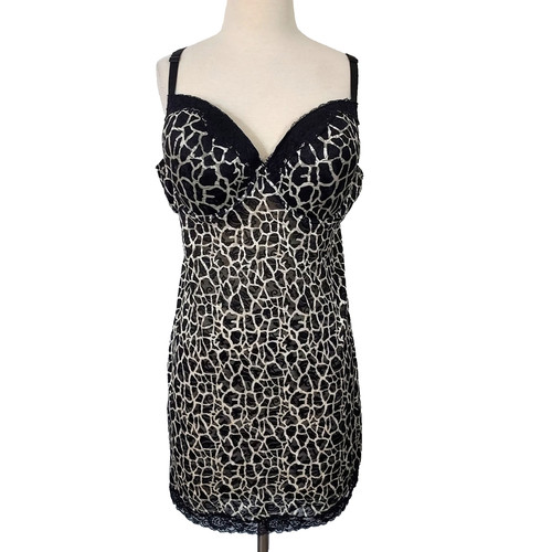 Torrid Black White Lace Chemise Slip Underwire Bra Lingerie Women Size 4 4X