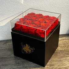 Preserved Red Roses in Acrylic Display Gift Box