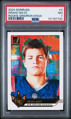 2024 PANINI DONRUSS RC GRIDIRON KINGS #3 DRAKE MAYE ROOKIE RC PSA 7