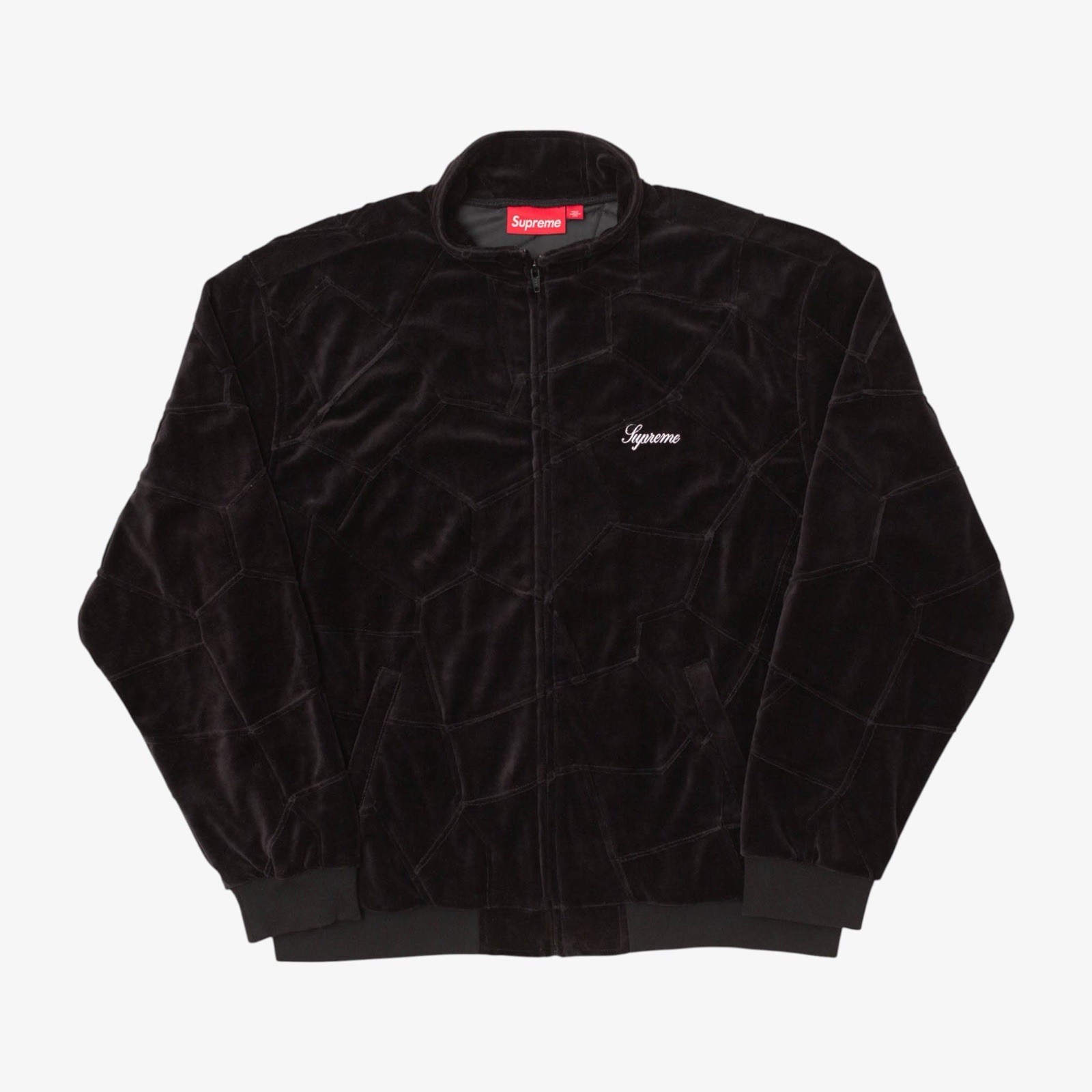 Patchwork Velour Zip Up Jacket Black - image 1