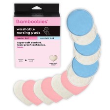 Bamboobies Nursing Pads, Ultra-Soft Velour, Reusable, Washable Leak-Proof, 6