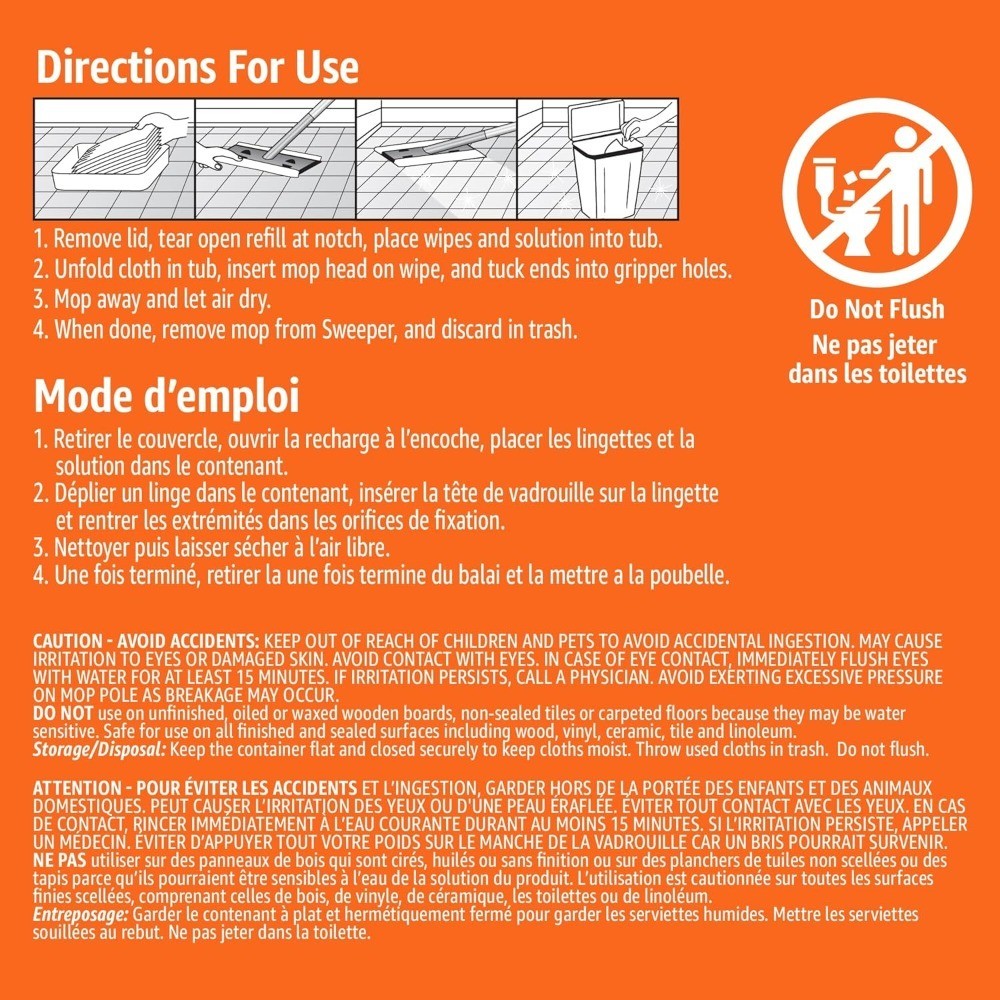 Wet Mopping Cloth Refills 12 Pack Compatible with Sweeper Mop Heads