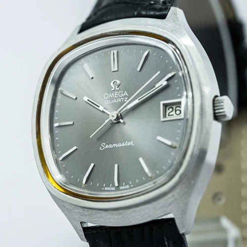**Vintage 1977** OMEGA Seamaster Cal.1315 Quartz Date Gray Swiss Made 37mm Mens