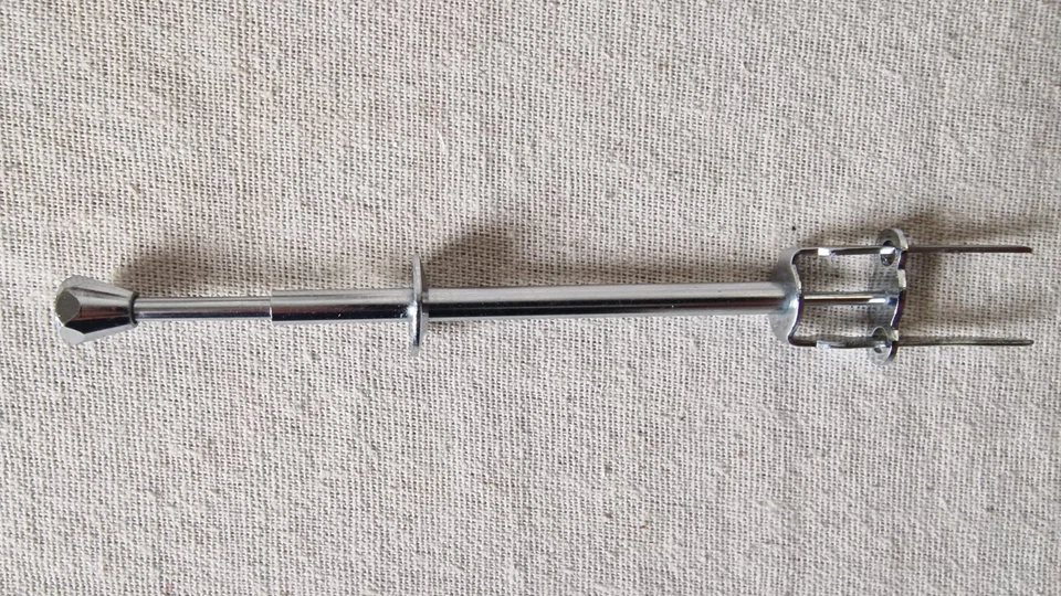 Vintage Mechanical Spring Loaded Chrome Plated Pickle Fork  german engineered  - Image 4 of 4