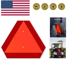 Slow Moving Vehicle Sign, Rust Free Aluminum Slow Moving Vehicle Triangle Sig...