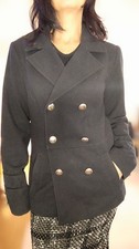 Veste Femme Style Officier Noir - Taille M, Fabriquée En Italie, Neuve Avec étiquettes
