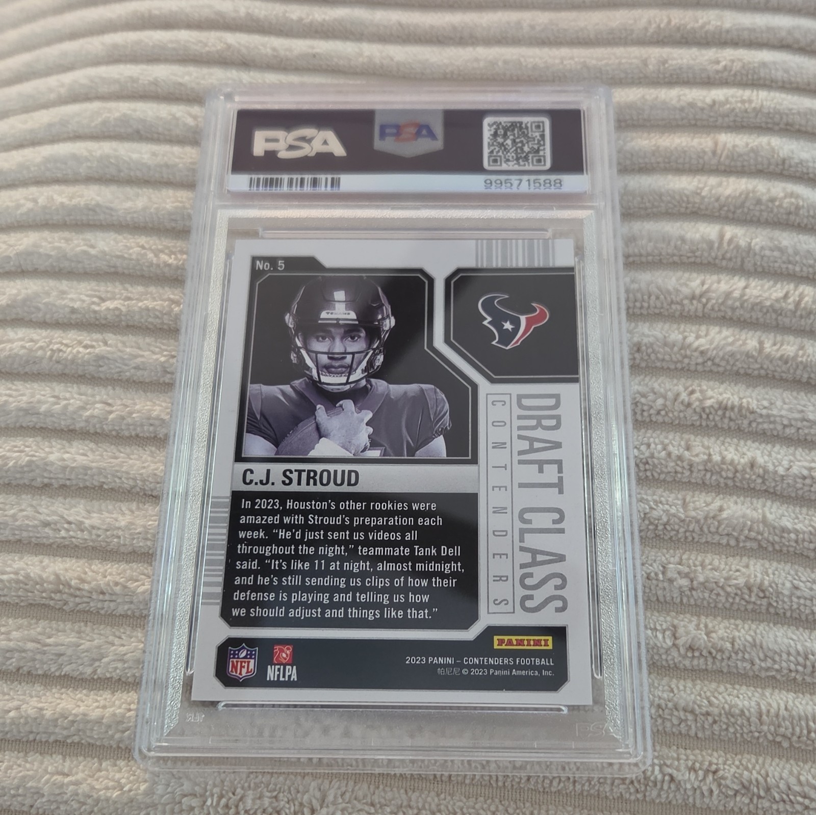 Panini 2023 Contenders C.J. Stroud Draft Class Contenders Bronze #5 PSA 8 view 2