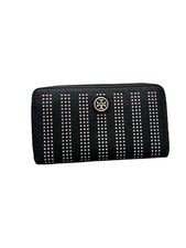 Cartera Continental Tory Burch Robinson Cremallera Perforada Negra/Crema