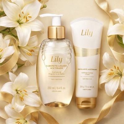 The Boticario Lily Badeset Duft Flüssigseife + Satin Peeling 