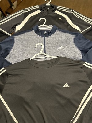 Adidas Blue Black Gray  1/2 Zip Golf Pullover Jacket Bundle 3