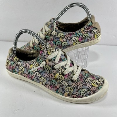 Skechers BOBS Beach Bingo Dog Party Sneakers Women s Size 8 Multi-Color Canvas