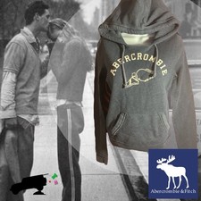 Abercrombie  Fitch VTG Pullover Hoodie Navy Blue Chest Logo Women  s Size M
