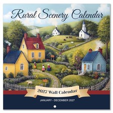 2027 Wall Calendar, 2027 Calendar, Jan - Dec 2027,Rural Landscape Calendar  ...