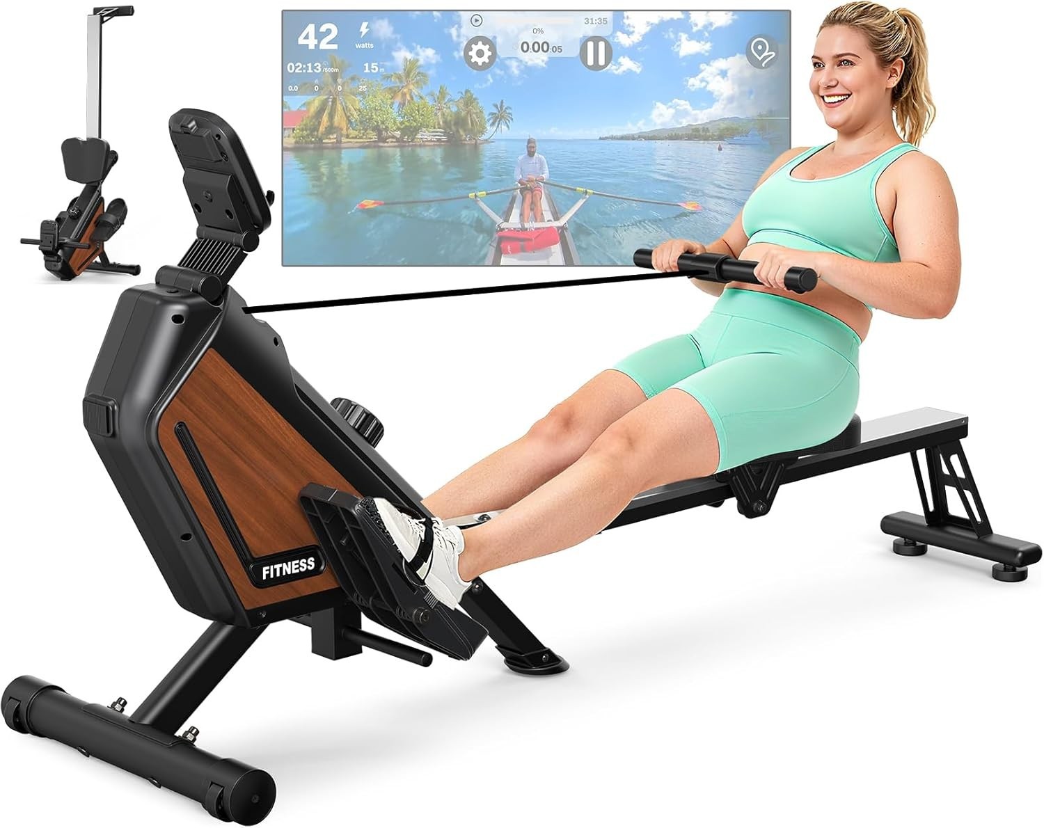 Remo 16 Niveles Imán App Bluetooth Plegable 160kg Cardio Gris