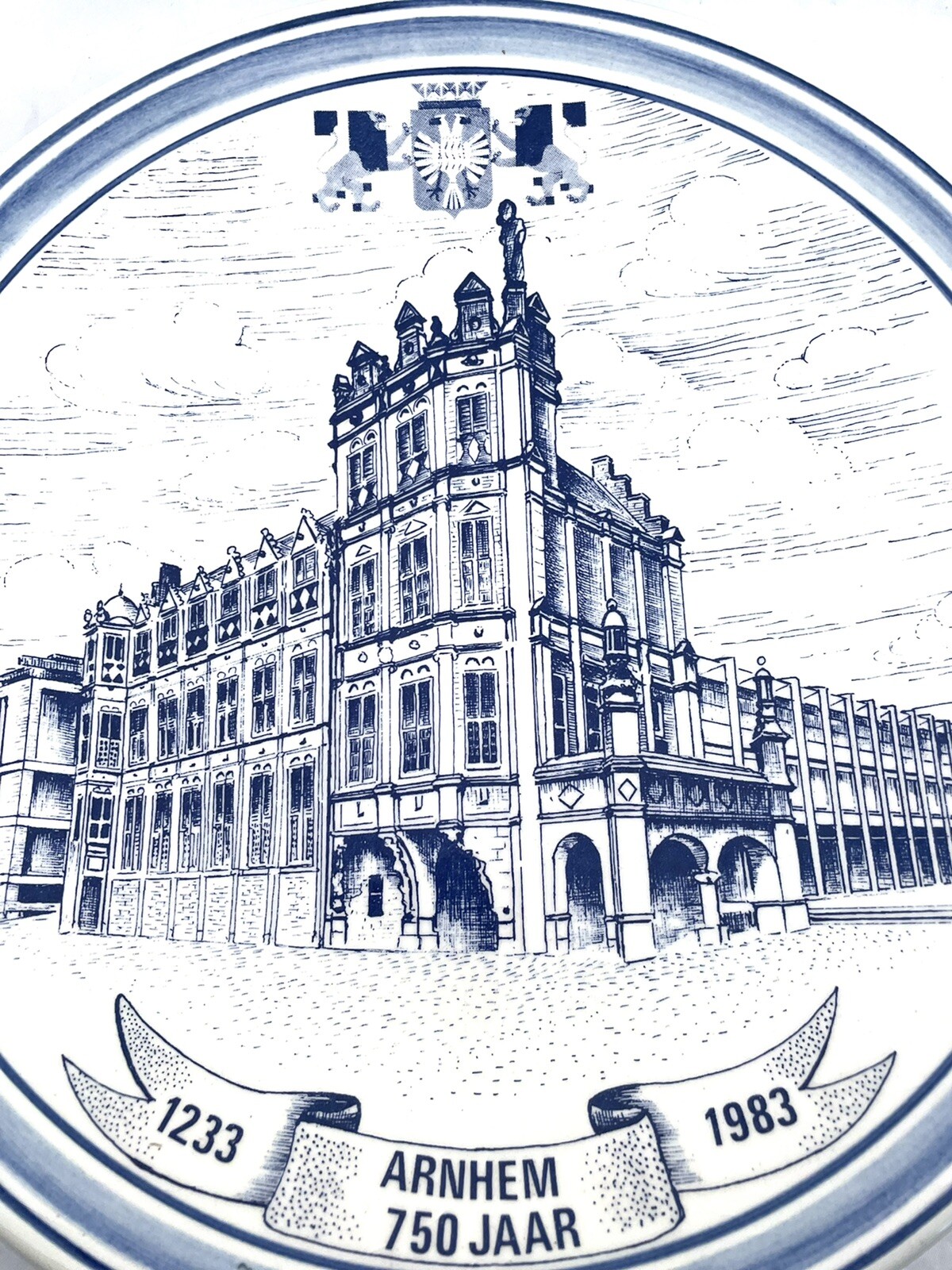 Vintage Delft Blauw Chemkefa Wall Plate Arnhem Original box and Certificate