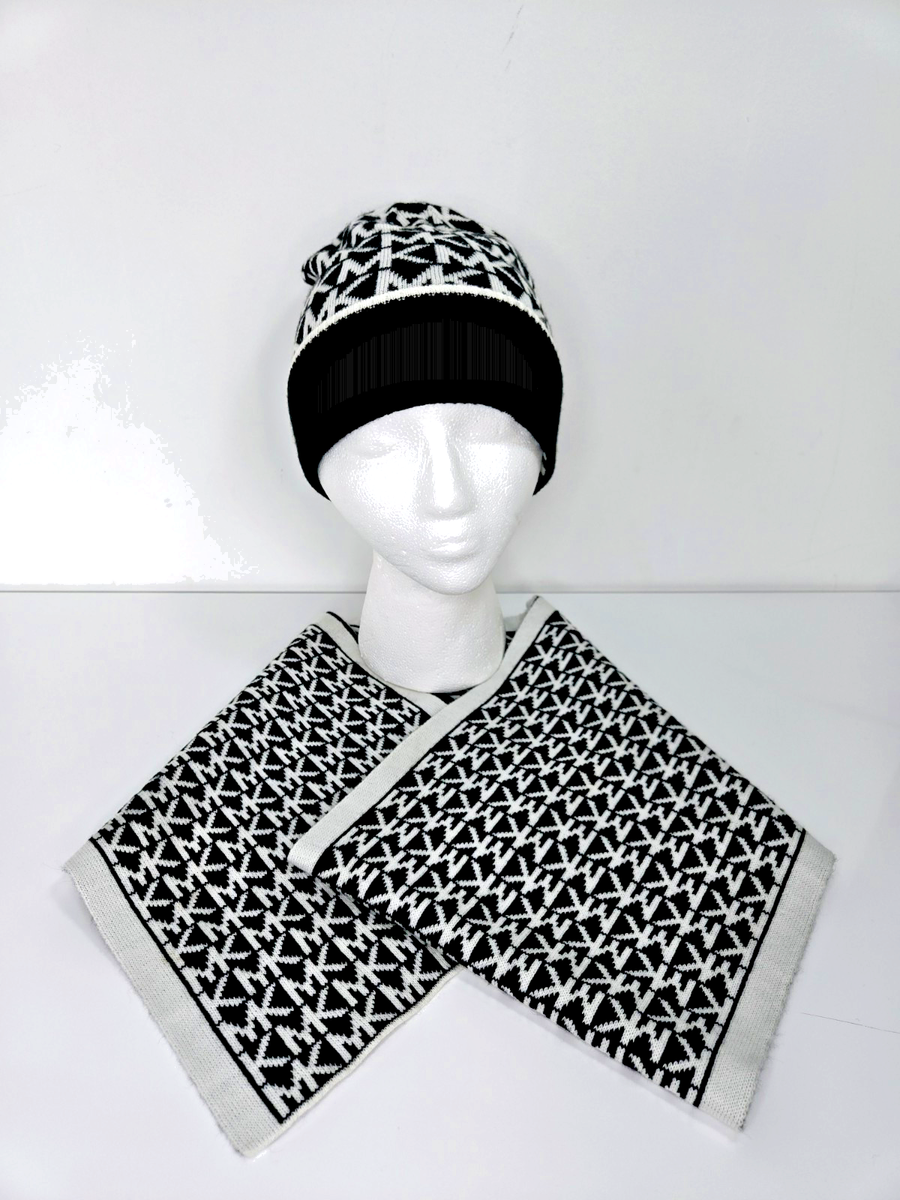 Michael Kors Black & White MK Logo Scarf and Hat Set Michael Kors - Brandclub - Michael Kors Women main image 4