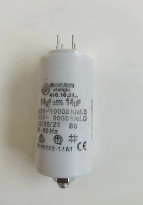 DUCATI ENERGIA Condensateur permanent démarrage moteur 14µF 14UF 425V 450V 475v - 4 cosses