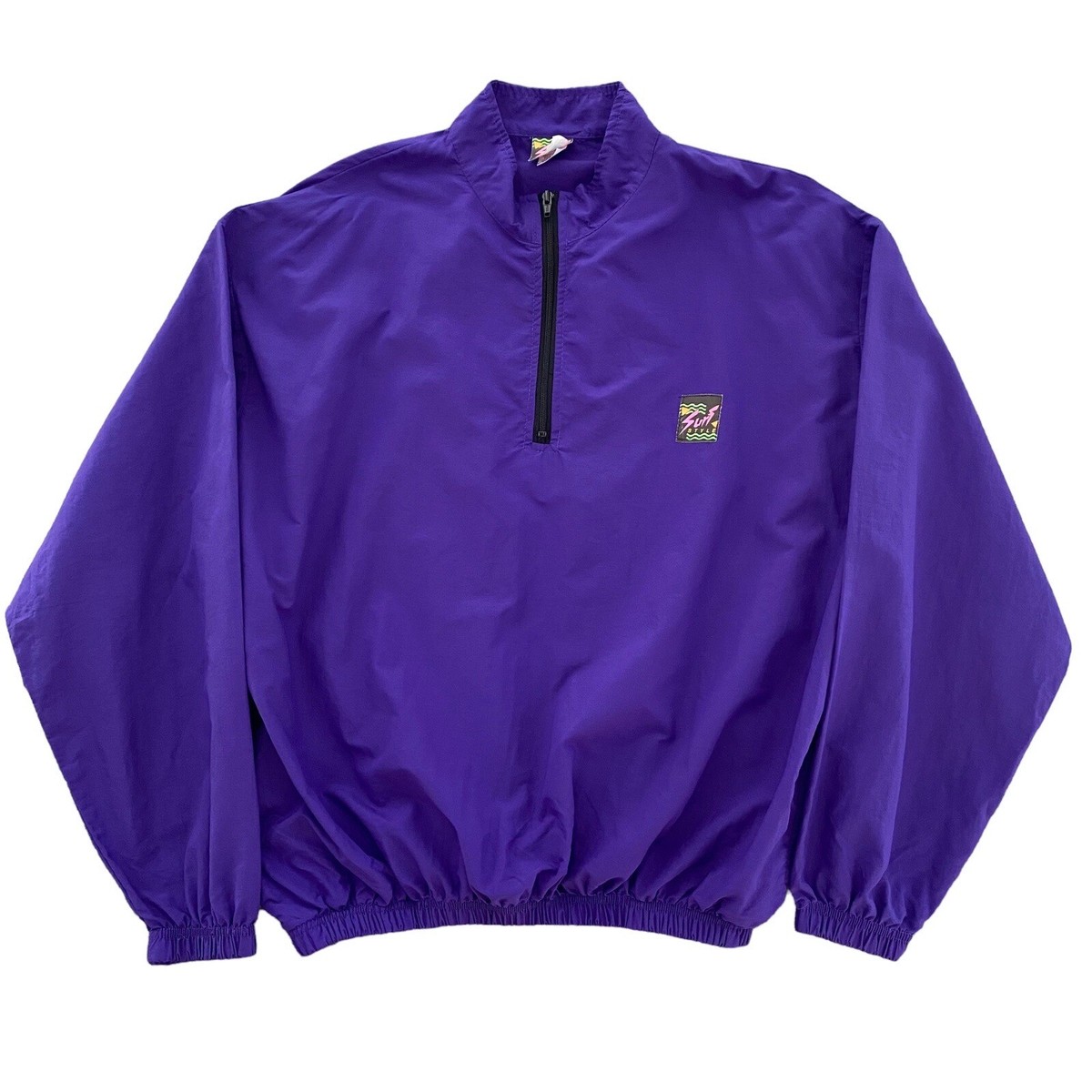Vintage Surf Style Windbreaker Jacket Adult One Size Purple