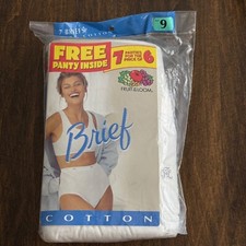 1999 Fruit of the LOOM Panties Briefs Women's Size 9 Cotton 7 Pack White NEW