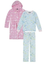 Eddie Bauer Girls 3-piece Sleep Set (Pink/Blue, Size M 10-12) NWT