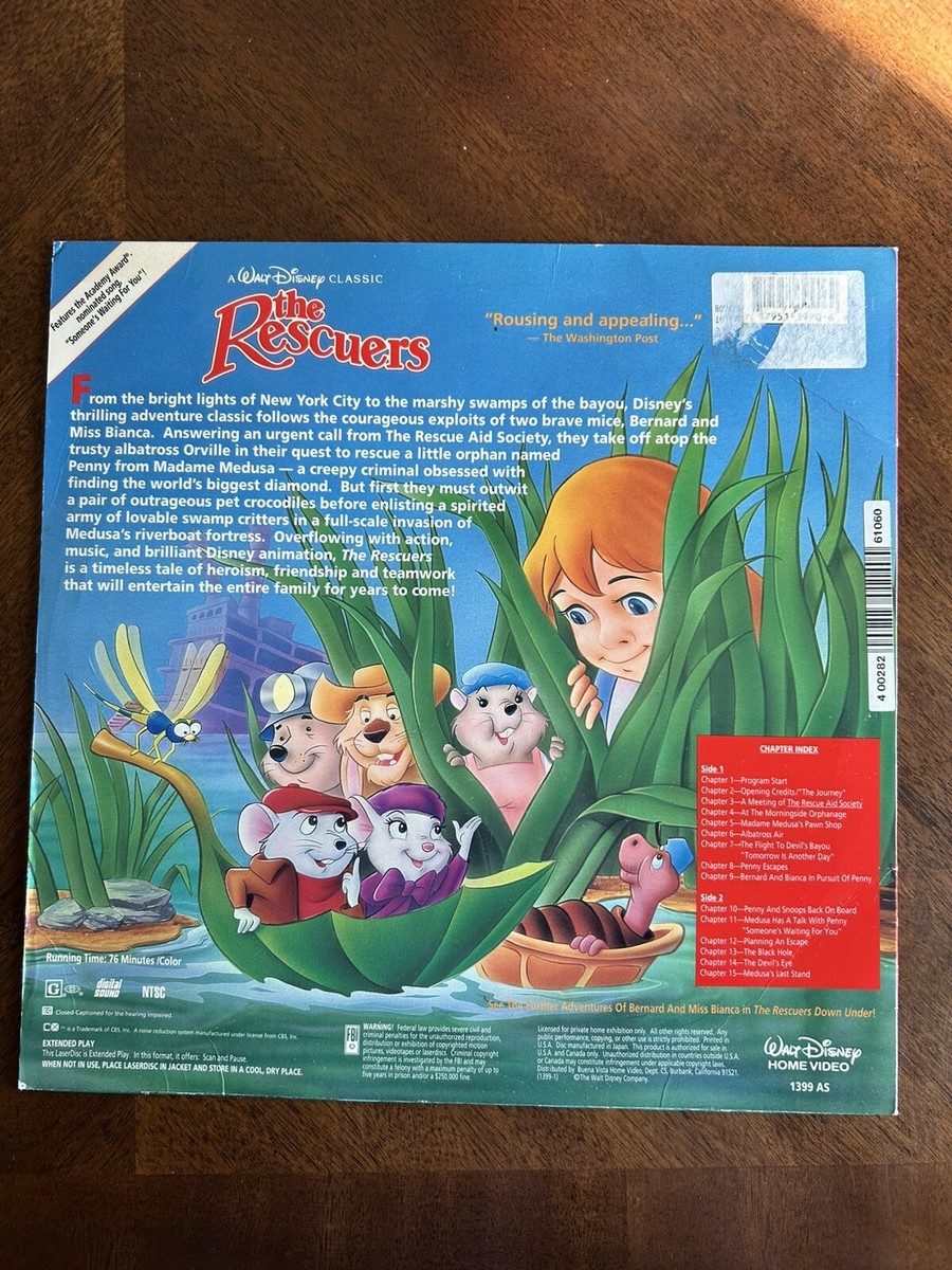 The Rescuers Walt Disney Laserdisc | eBay