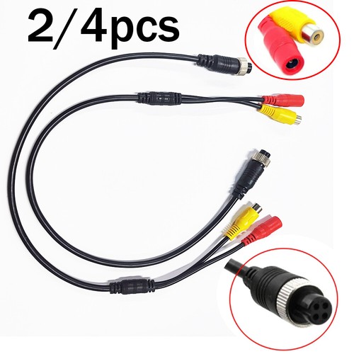 2/4PCS 4 Pin FeMale to RCA Adapter Cable Converter for Car Backup Camera Video - Picture 1 of 8