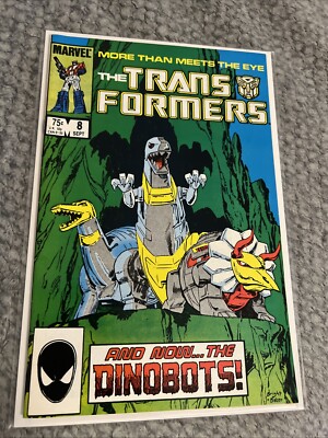 TRANSFORMERS #8 VF/NM 9.0 (1ST APPEARANCE OF DINOBOTS) WHITE PAGES