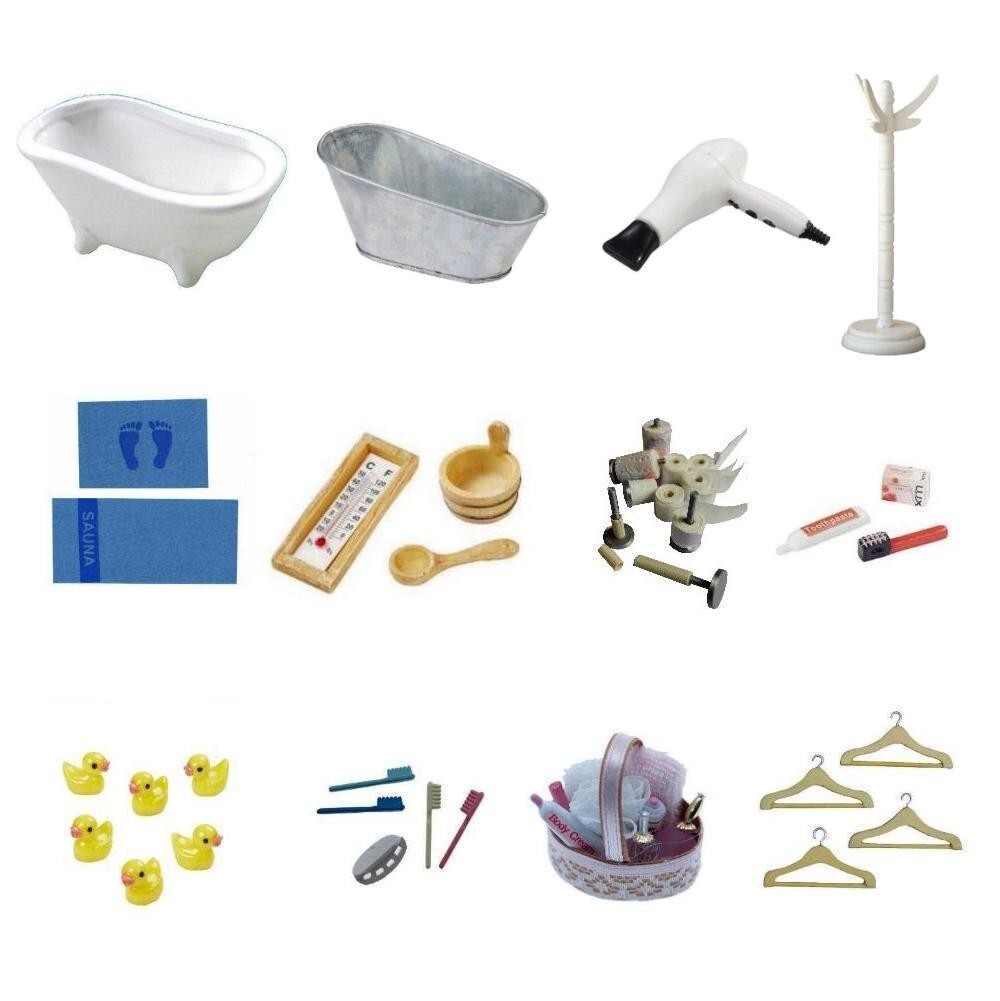 Miniatur Deko Wellness Sauna 2-15 cm Kosmetik Badezimmer Bad Wichtel Zubehör