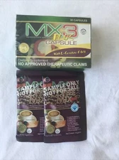 MX3 PLUS 30 CAPSULES W/ LARNITINE& Q10+2 SACHET OF COFFEE&FREE SHIPPING
