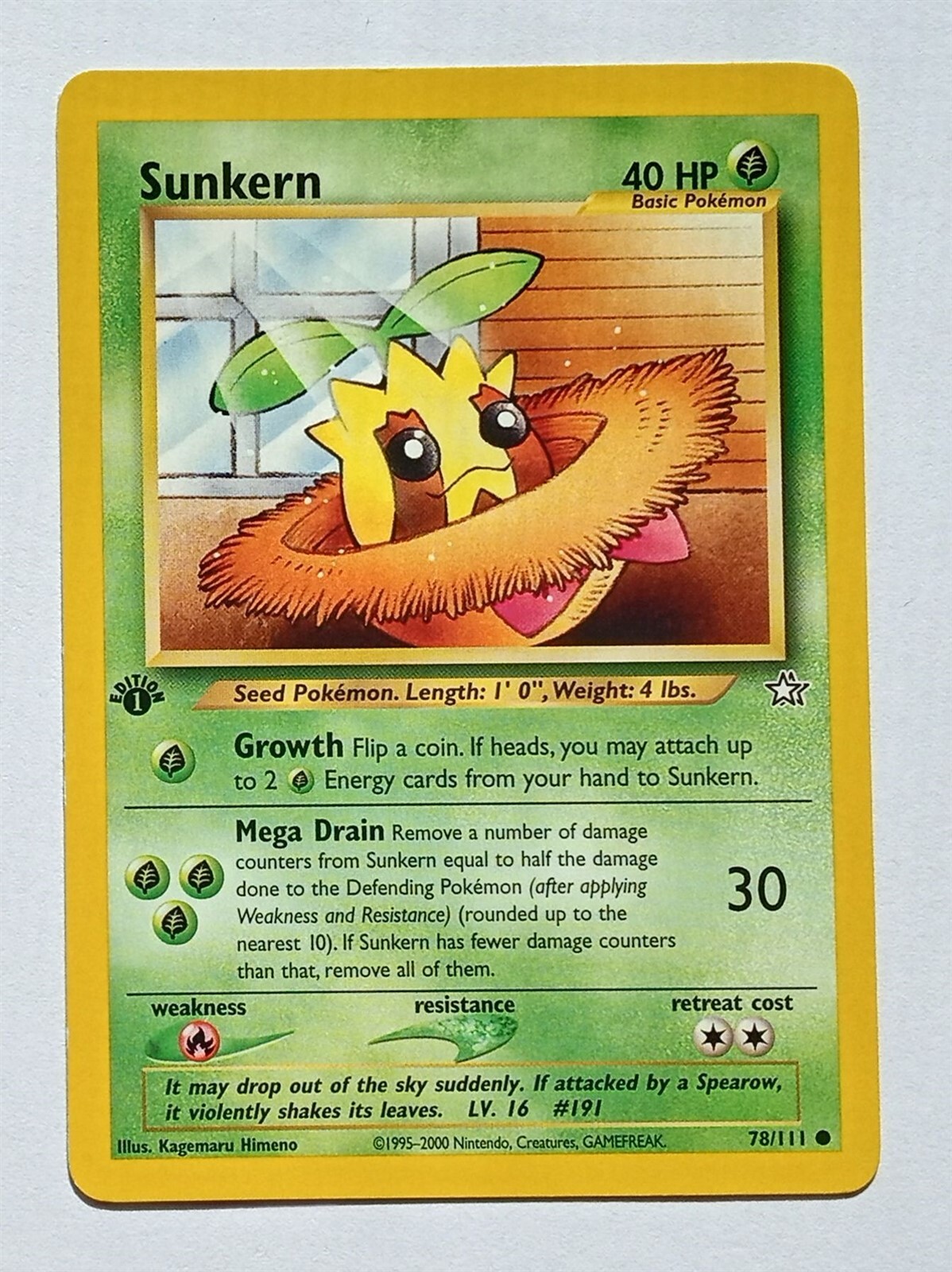 Pokemon - Sunkern - Neo Genesis 78/111 1st Edition - Common - NM
