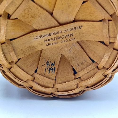 Longaberger 1999 anse 2 paniers avec doublure et protecteur taille arbre menthe poivrée - Photo 12/12