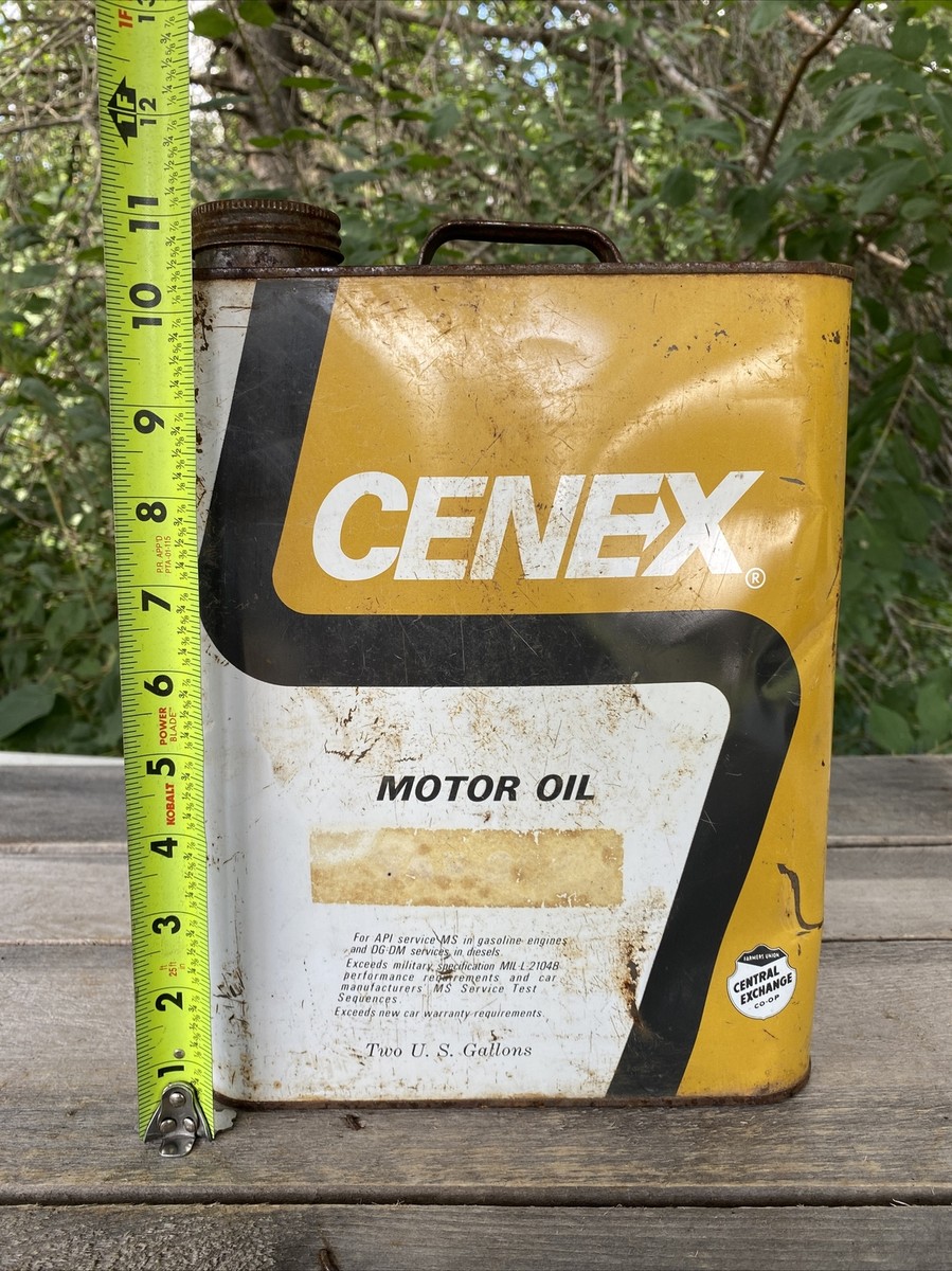 Cenex Brand Motor Oil Vintage 2 U.S. Gallons Can Farmers Union