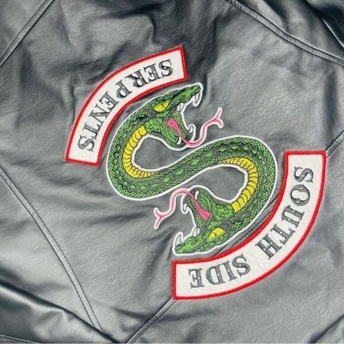 Faux Leather Jacket Southside Serpents cropped biker jacket snake cosplay xl kid - Picture 2 of 4