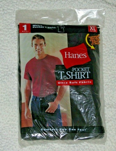 HANES Ultra Soft Black Pocket 