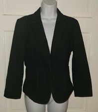 ANN TAYLOR black Cotton Eyelet Blazer Jacket 4