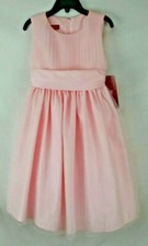 Princess Faith Sleeveless Solid Light Pink Lined Dress Girls Kids Sz 5 Polyester