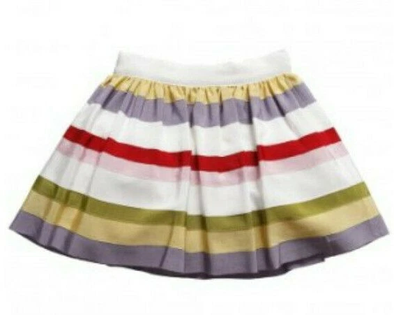 MONNALISA   ITALY MULTI COLOR GROSGRAIN RIBBON STRIPE FULL SKIRT 152 12 SWEET 🌸 - Image 2 of 4